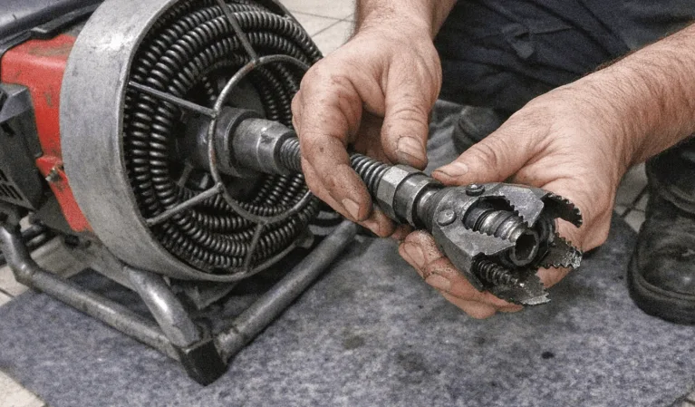 Fachgerechter Einsatz einer elektromechanischen Rohrreinigungsspirale