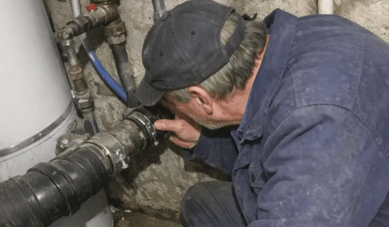 Rückstauschutzventil und Hebeanlage in einem gepflegten Kellertechnikraum